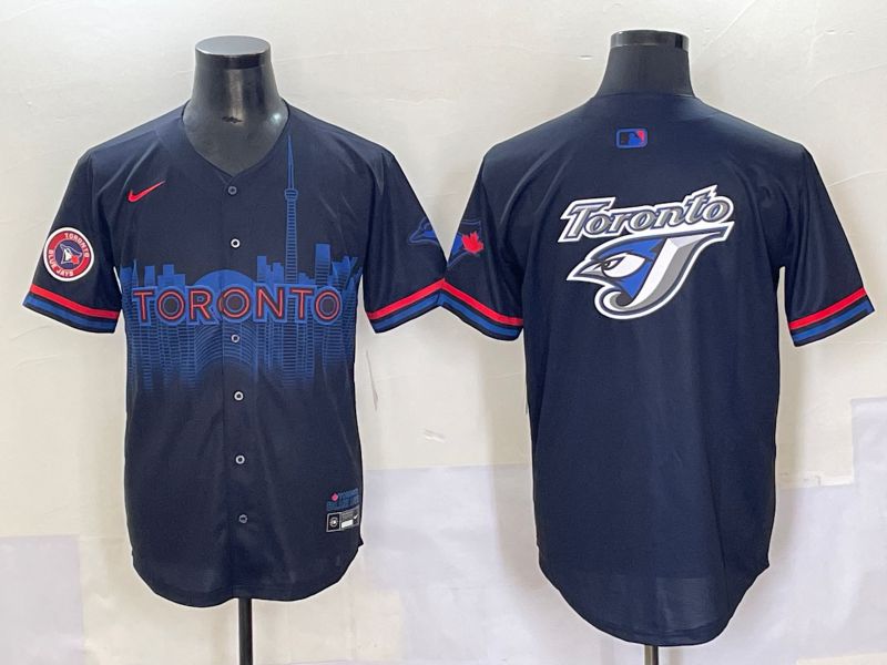 Men 2025 Toronto Blue Jays Blank Black Joint Name Nike MLB Jersey style 7